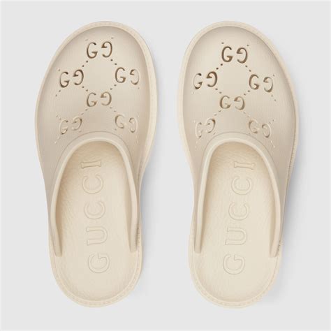 gucci white rubber sandals|gucci perforated rubber sandals.